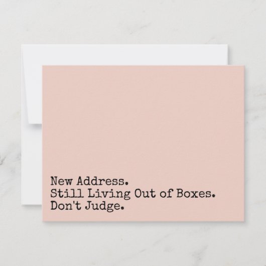 まだ箱の中から生きている、判断しない赤面カード ノートカード (正面)