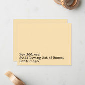 まだ箱の中から生きている、桃のカードを判断しない ノートカード (正面/裏面インサイチュ)