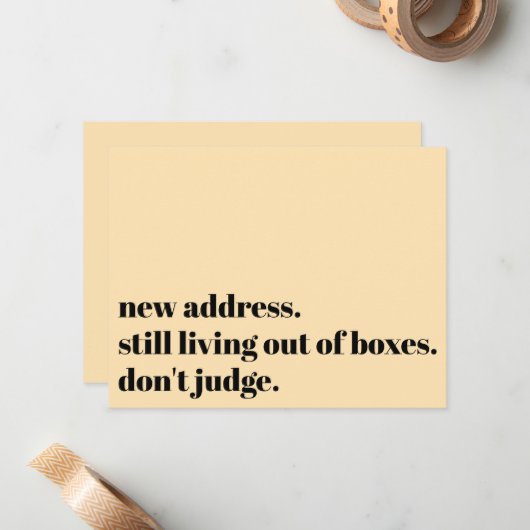 まだ箱の中から生きている、桃のカードを判断しない ノートカード (正面/裏面インサイチュ)