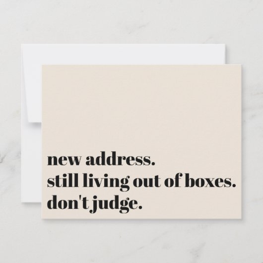 まだ箱の中で生きている、クリームカードを判断しない ノートカード (正面)