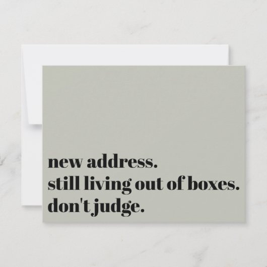 まだ箱の中で生きている、セージのカードを判断しない ノートカード (正面)