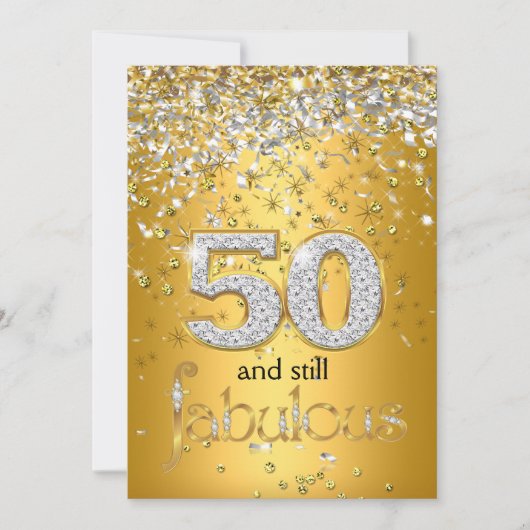 まだ素晴らしい50金ゴールドシルバーストリーマー50thパーティー 招待状 (正面)