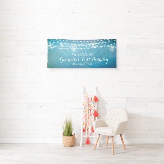 まだ素朴夢想冬ワンダーランドファースト誕生日 横断幕 (インサイチュ)