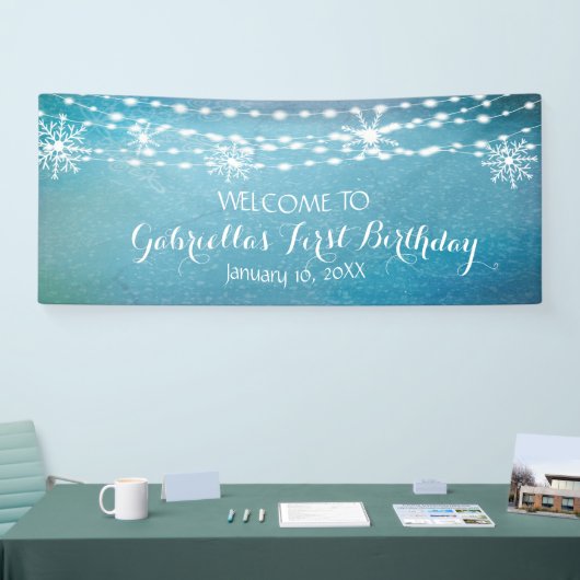 まだ素朴夢想冬ワンダーランドファースト誕生日 横断幕 (トレードショー)