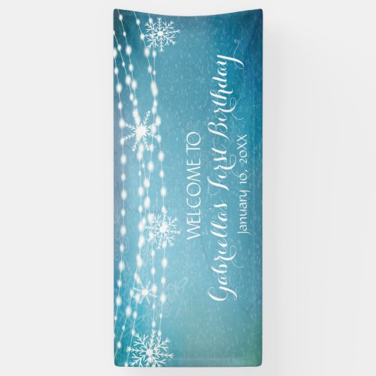 まだ素朴夢想冬ワンダーランドファースト誕生日 横断幕 (縦)