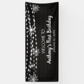 まだ素朴夢想冬ワンダーランドファースト誕生日 横断幕 (縦)