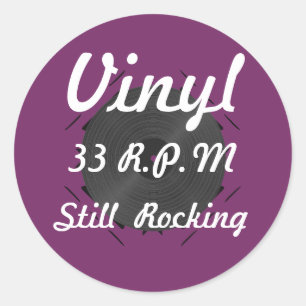 まだ紫色か白い3つを揺するビニール33 RPM ラウンドシール