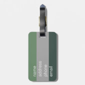 まだ緑のストライプのタイポグラフィ ラゲッジタグ (裏面縦)