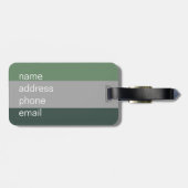 まだ緑のストライプのタイポグラフィ ラゲッジタグ (裏面横)