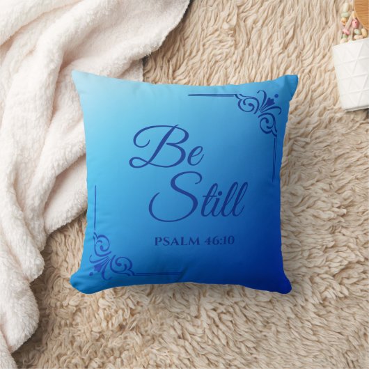 まだ詩篇46:10青 クッション (ブランケット)