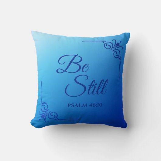 まだ詩篇46:10青 クッション (正面)