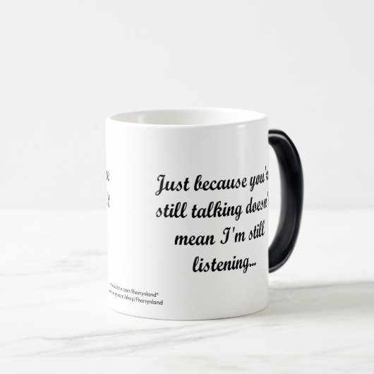 まだ話し聞てない |サッシーおもしろい引用文 モーフィングマグカップ (正面右)
