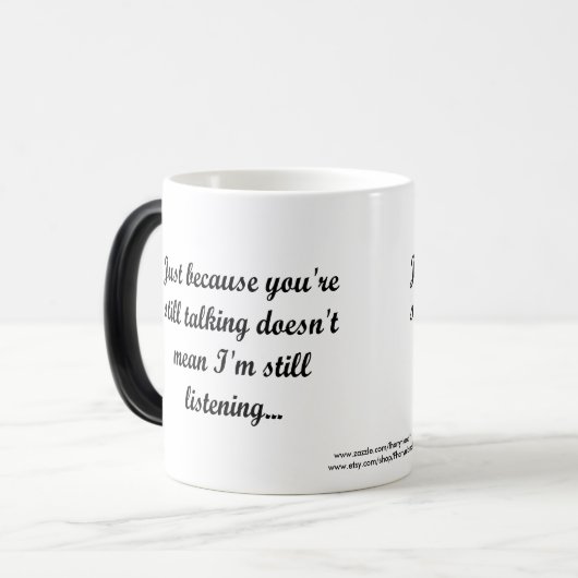 まだ話し聞てない |サッシーおもしろい引用文 モーフィングマグカップ (正面左)