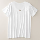 まだ起きないよ 眠い目覚まし時計のキャラクター プラスサイズTシャツ (デザイン裏面)