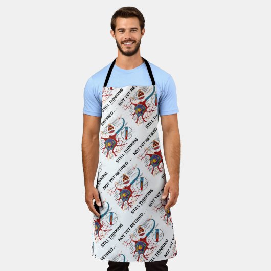 まだ退職した...静止考える神経シナプス エプロン (着用した状態)