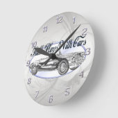 まだ遊車を持つ ラウンド壁時計 (傾斜)