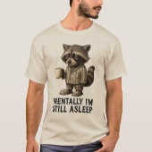 まだ頭が眠ってるアライグマ – 楽しい Tシャツ (正面)