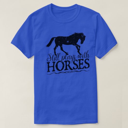 まだ馬遊乗り馬乗り馬と Tシャツ (デザイン正面)