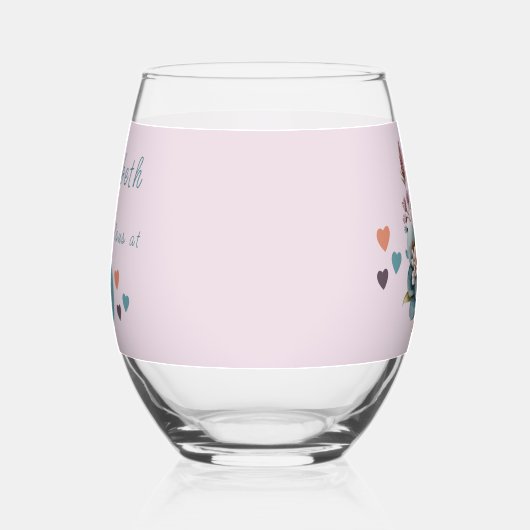 まだ50で素晴らしい名前を追加フローラ緑 ステムなしワイングラス (左)