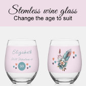 まだ50で素晴らしい名前を追加フローラ緑 ステムなしワイングラス