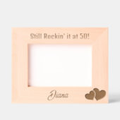 まだ50時にロックイン！モダン誕生日カスタム レーザー彫刻フレーム (正面)