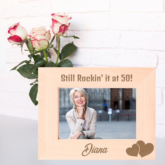 まだ50時にロックイン!モダン誕生日カスタム レーザー彫刻フレーム