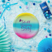 まだ60"で圧倒する水彩画"第60誕生日 ペーパープレート (パーティー)