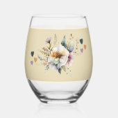 まだ70で素晴らしい名前を追加フローラオレンジ ステムなしワイングラス (裏面)