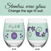 まだ70名紫の緑ですばらしい ステムなしワイングラス