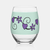 まだ70名紫の緑ですばらしい ステムなしワイングラス (裏面)