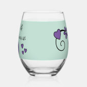 まだ70名紫の緑ですばらしい ステムなしワイングラス (左)