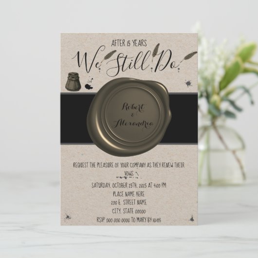 まだ |結婚の記念日の更新 招待状 (スタンド正面)