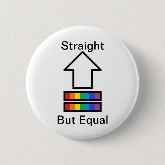 まっすぐしかし同輩LGBTサポートピン 缶バッジ (正面)