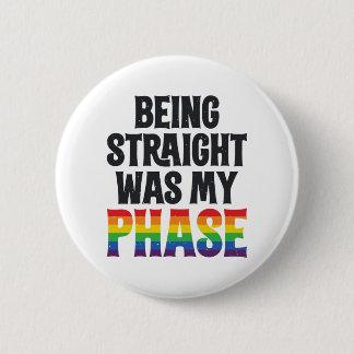 まっすぐなのが私のフェーズLGBTゲイプライドシャツ 缶バッジ