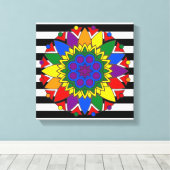 まっすぐな同盟国の旗はLGBTサポータ曼荼羅を着色します キャンバスプリント (インサイチュ (ウッドフロア))