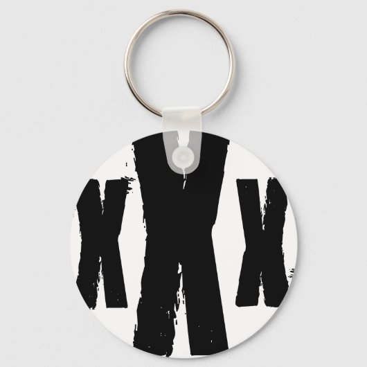 まっすぐな端のマーク キーホルダー (正面)