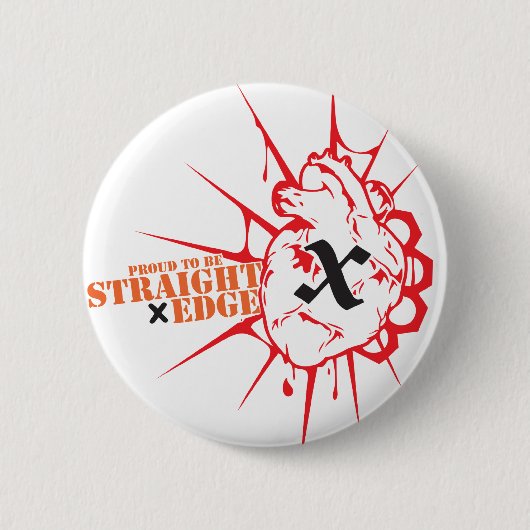 まっすぐな端(h) 缶バッジ (正面)