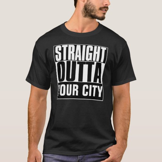 まっすぐなOUTTAあなたの都市Tシャツ Tシャツ (正面)