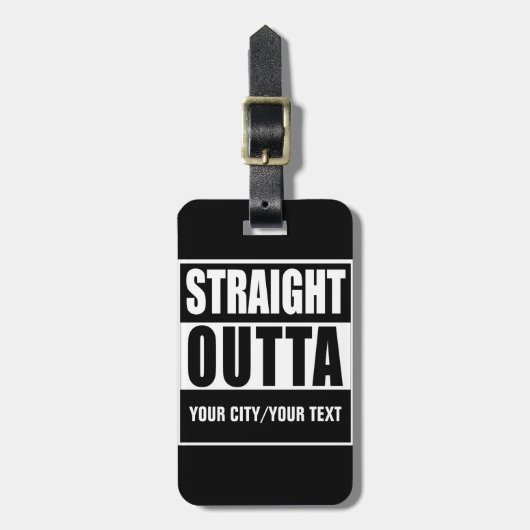 まっすぐなOUTTAのカスタムな荷物のラベル ラゲッジタグ (正面縦)