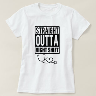 まっすぐなOuttaの夜勤のナースのワイシャツの女性 Tシャツ