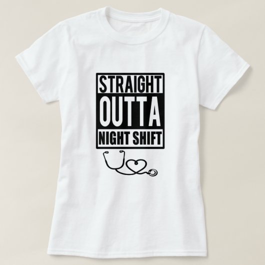 まっすぐなOuttaの夜勤のナースのワイシャツの女性 Tシャツ (デザイン正面)