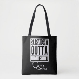 まっすぐなOuttaの夜勤のナースレディースバッグ トートバッグ