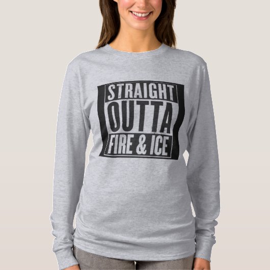 まっすぐなouttaの火および氷の新しいバランスのワイシャツ tシャツ (正面)