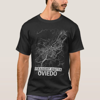 まっすぐなOuttaオビエド都市地図(大活字) Tシャツ
