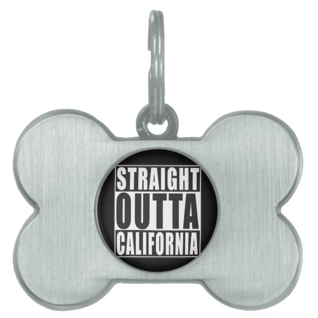 まっすぐなOuttaカリフォルニア ペットネームタグ (正面)