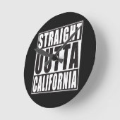 まっすぐなOuttaカリフォルニア ラウンド壁時計 (傾斜)