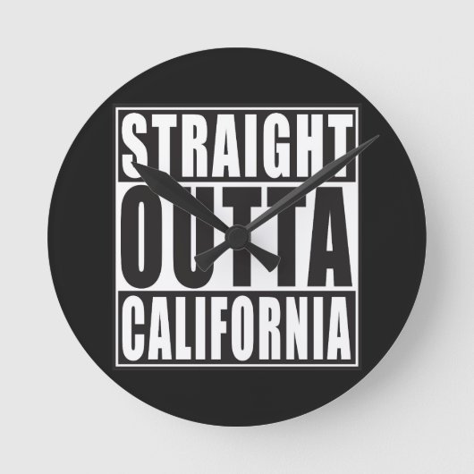 まっすぐなOuttaカリフォルニア ラウンド壁時計 (正面)