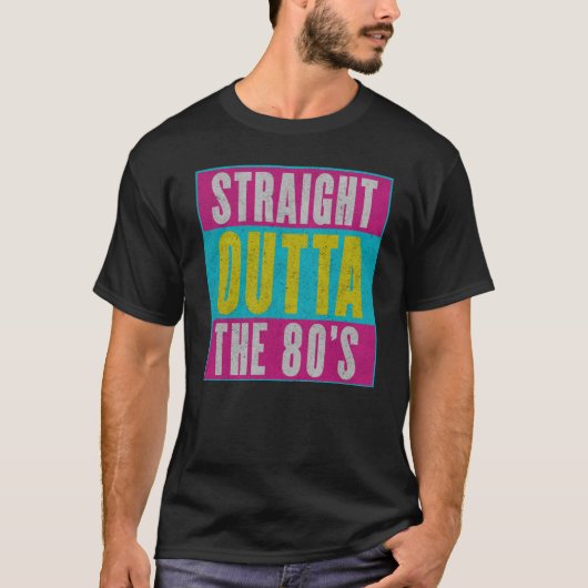 まっすぐなOutta 80年代のヴィンテージのレトロ Tシャツ (正面)