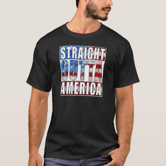まっすぐなOutta America.jpg Tシャツ (正面)