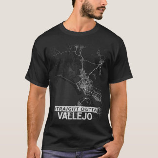 まっすぐなOutta Vallejo都市地図(大活字) Tシャツ